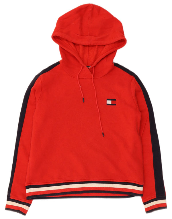 Женский джемпер свободного кроя с капюшоном Tommy Hilfiger UK 6 XS, красный цвет блока