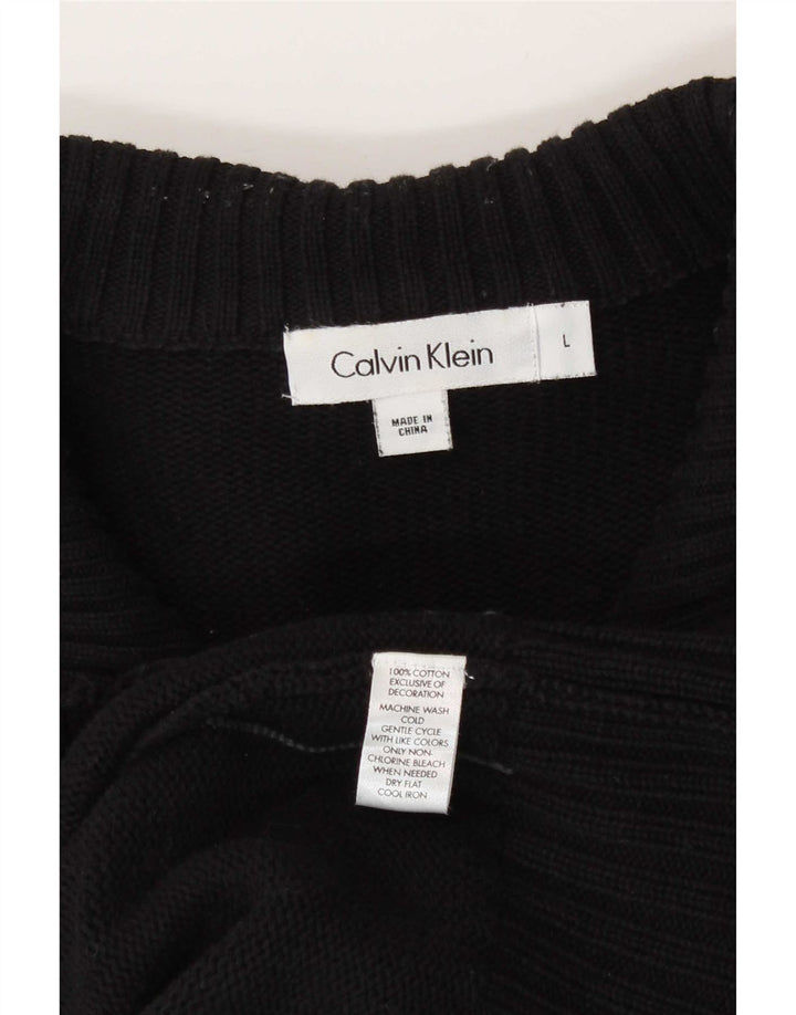 Мужской кардиган Calvin Klein, большой черный хлопковый свитер