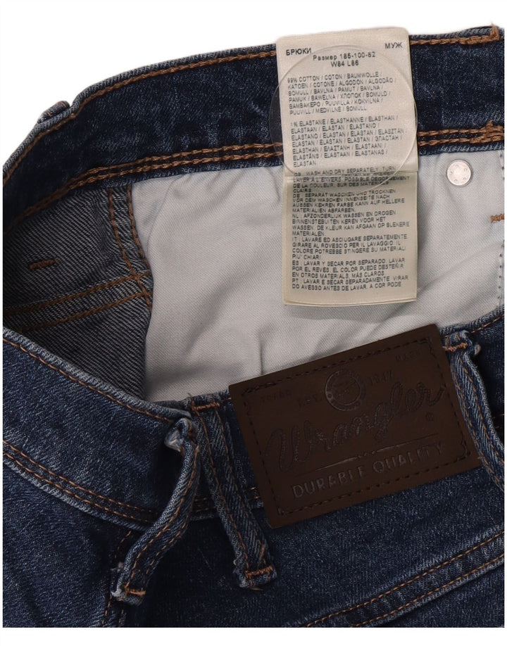 Мужские прямые джинсы Wrangler стандартного кроя W33 L34, синие, хлопок