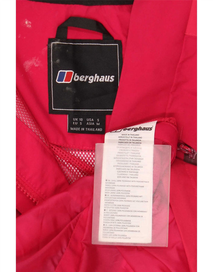 Женская дождевик с капюшоном Berghaus UK 10 маленький розовый из полиамида