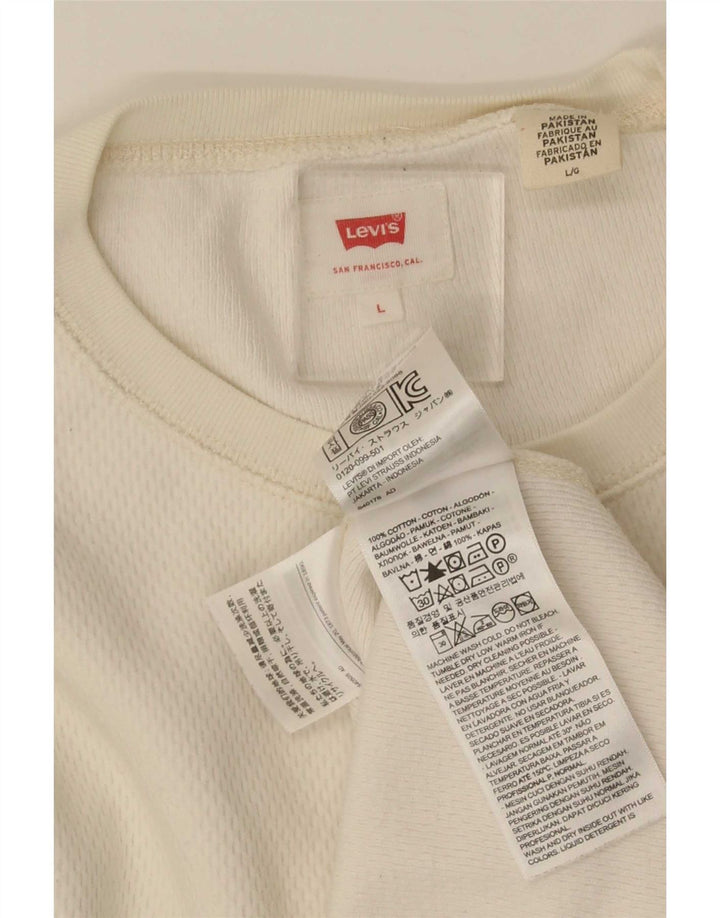 Мужской топ Levi's с длинным рукавом, большой белый хлопок, хлопок