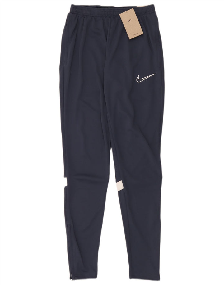 Мужские спортивные брюки Nike Dri Fit, маленькие темно-синие, полиэстер с цветными блоками
