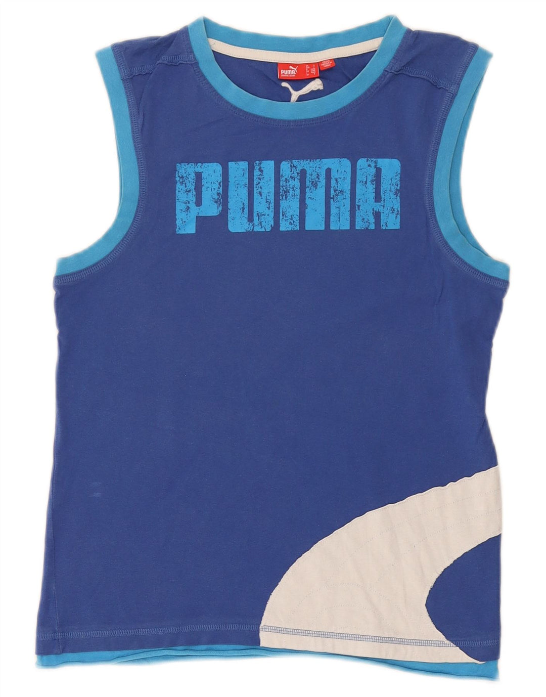 Мужской жилет Puma с рисунком, маленький синий, хлопок с цветными блоками