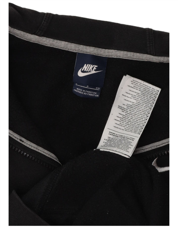 Мужской свитер с капюшоном на молнии Nike, маленький черный, хлопковый