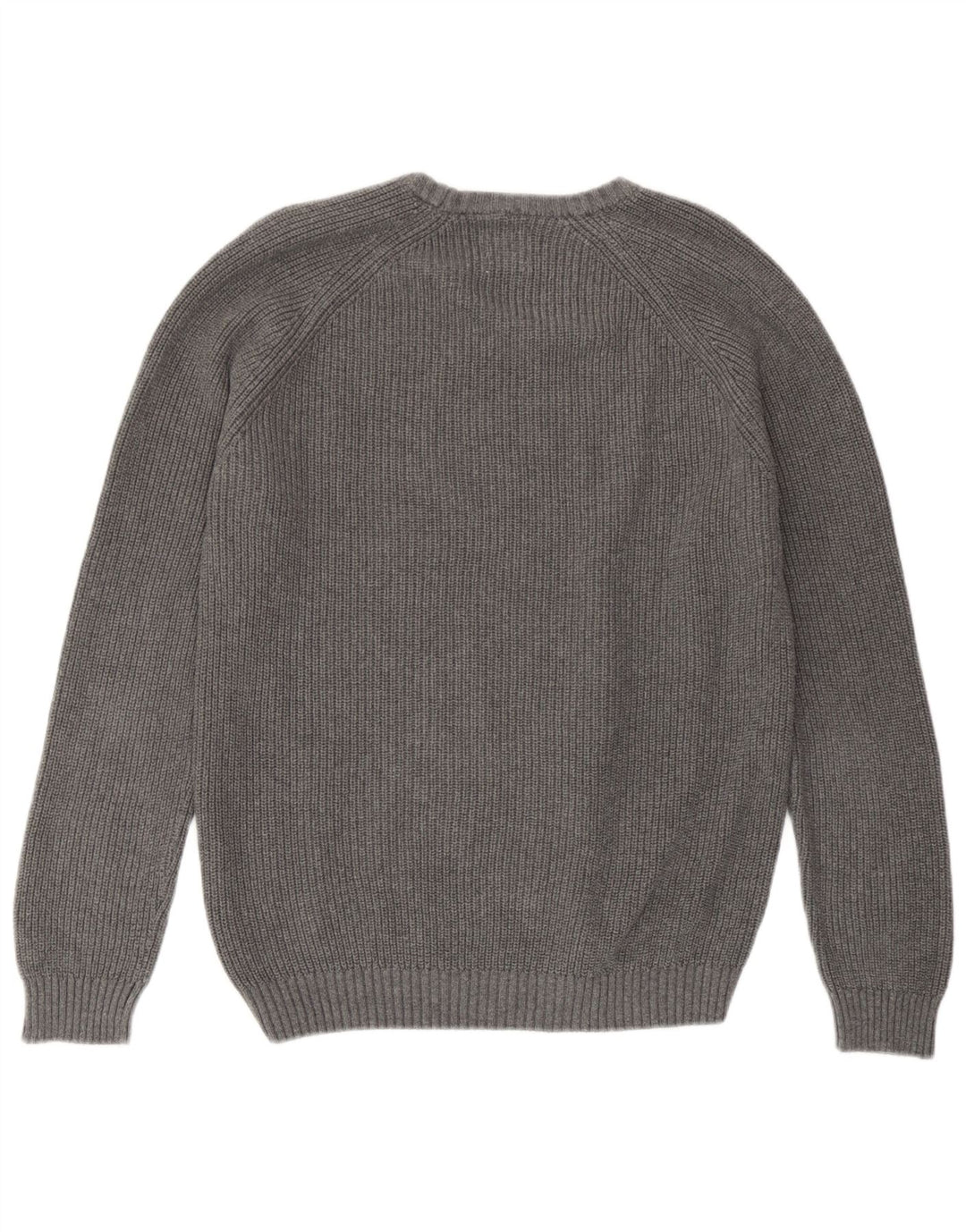 Мужской джемпер с круглым вырезом Zara, хлопковый свитер среднего серого цвета