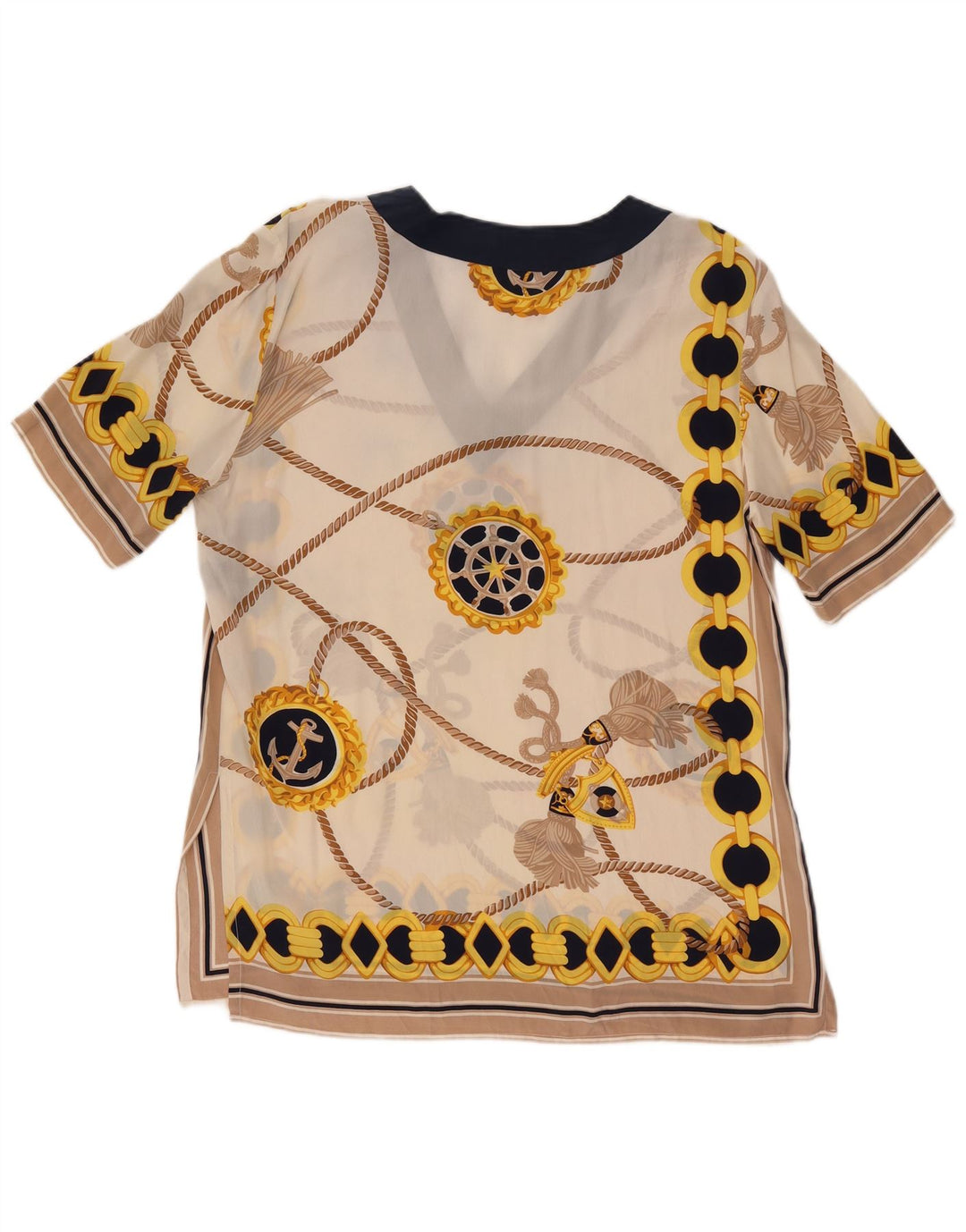 Pancaldi & B Женская блузка с абстрактным узором Top UK 12 Medium Off White