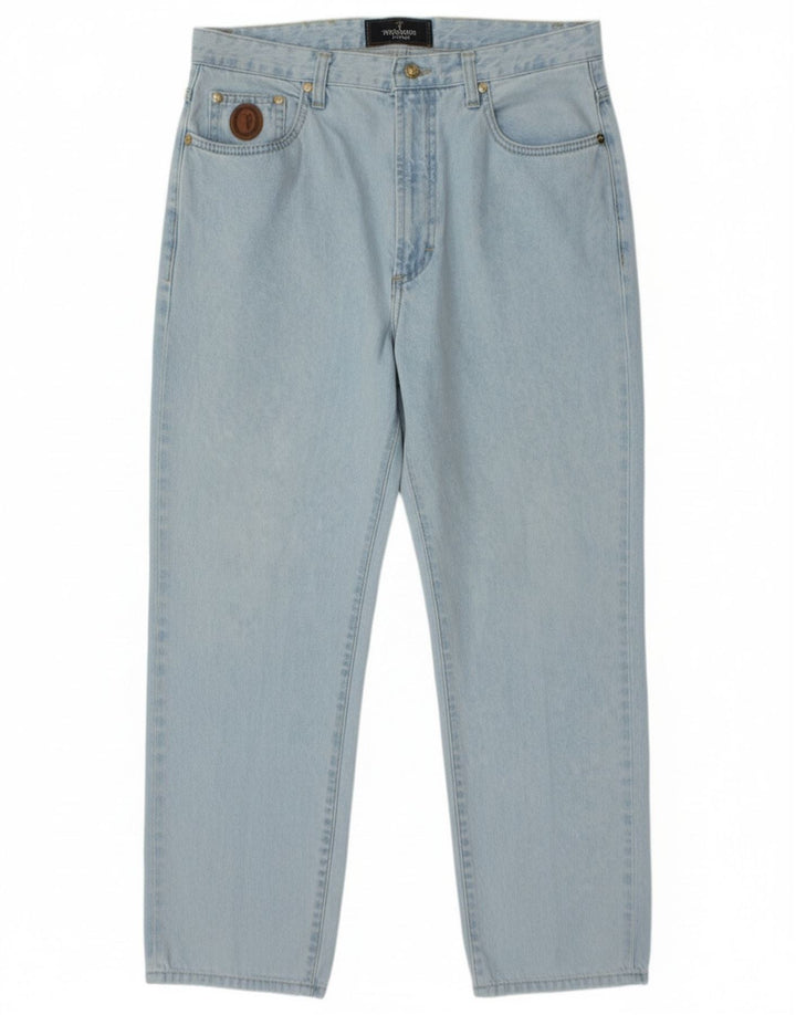 Мужские укороченные джинсы Trussardi W34 L25 синие, хлопок