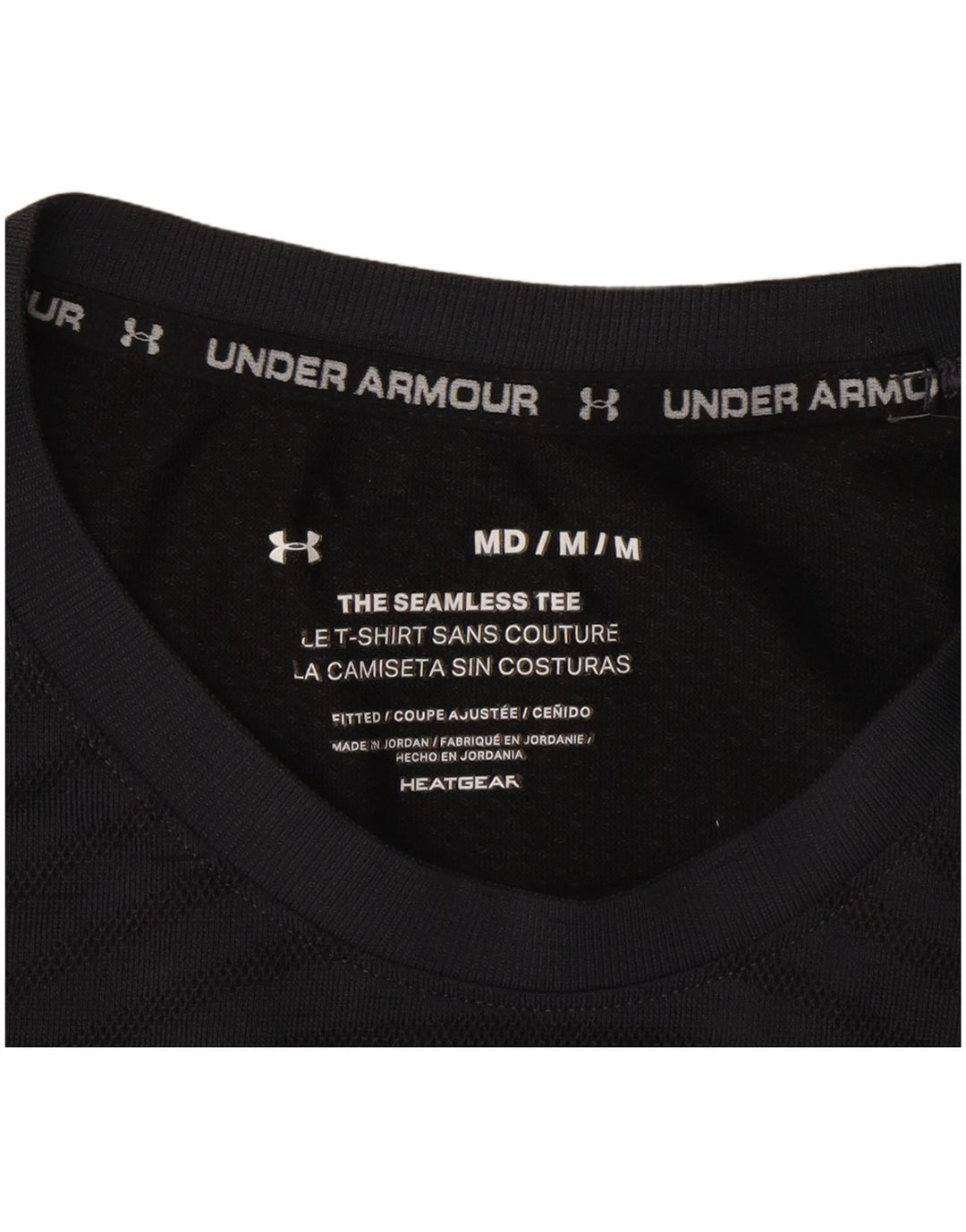 Мужская футболка Under Armour Heat Gear, верх из полиэстера среднего серого цвета в полоску