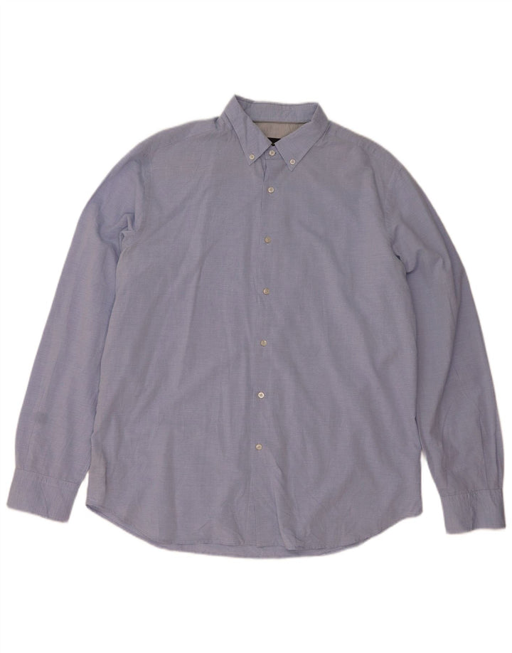 Мужская рубашка Massimo Dutti 2XL, синяя хлопковая полоска