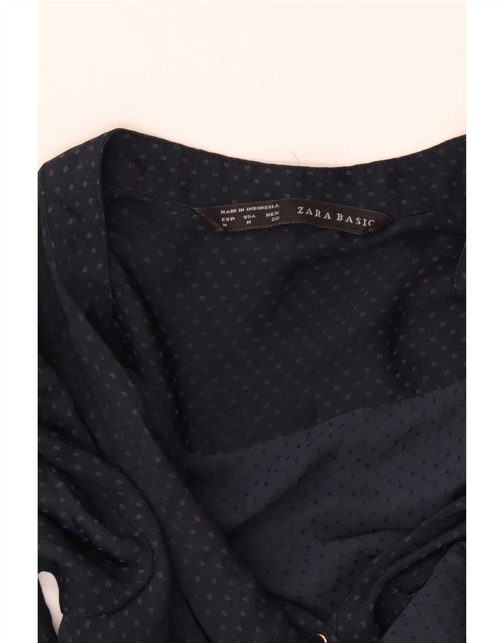 Женская блузка с рукавом 3/4 Zara UK 14, средний темно-синий в пятнистый цвет