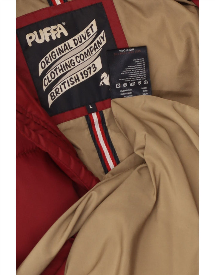 Мужская утепленная куртка PUFFA с капюшоном UK 40, большой красный нейлон