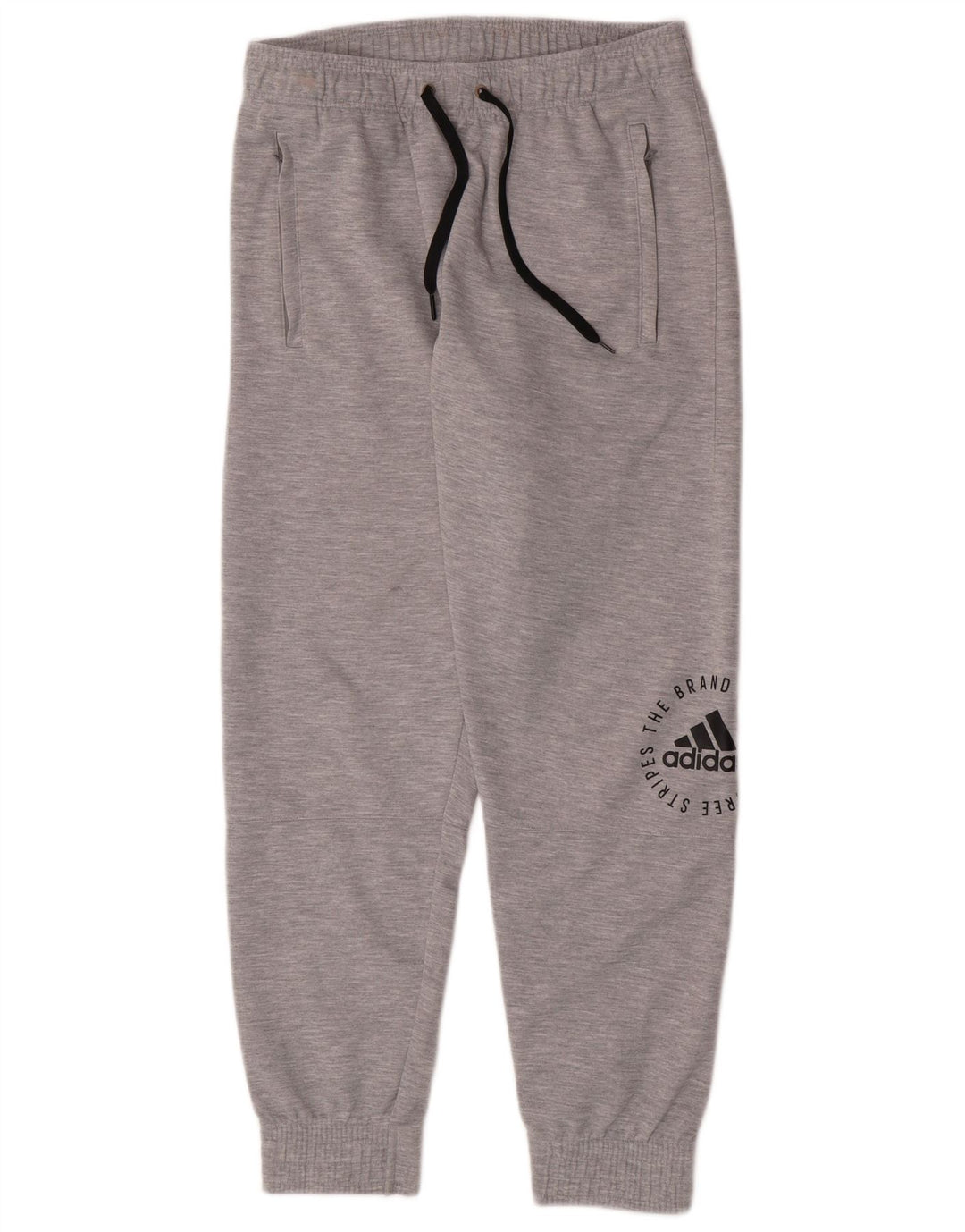 Мужские спортивные брюки Adidas с графическим рисунком, джоггеры, средний серый полиэстер