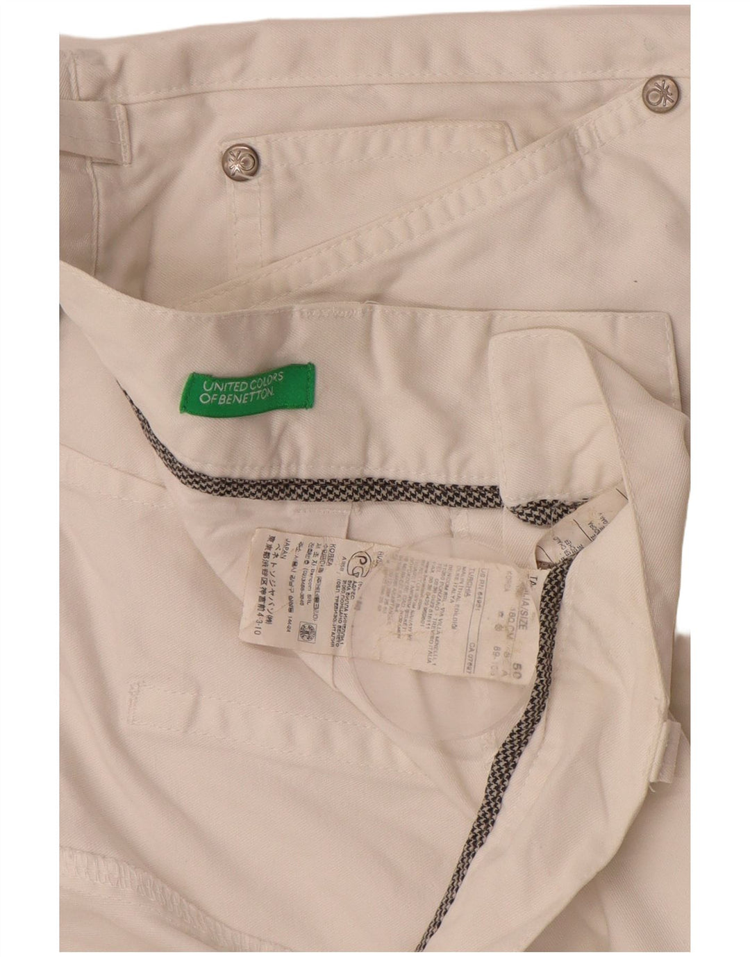 Мужские шорты карго Benetton IT 50 Large W34 Белый хлопок