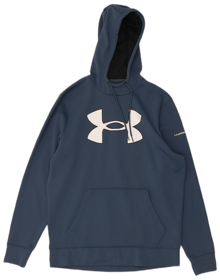 UNDER ARMOUR Mens Graphic Hoodie Jumper Medium Blue Polyester