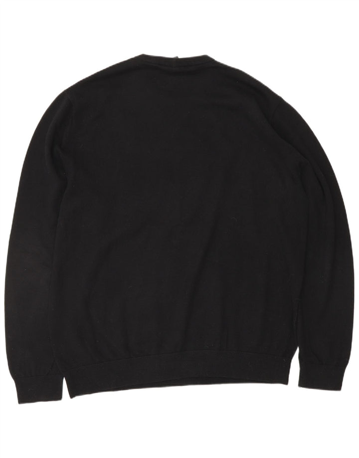 ARMANI EXCHANGE Мужской джемпер с круглым вырезом с рисунком, большой черный хлопковый свитер