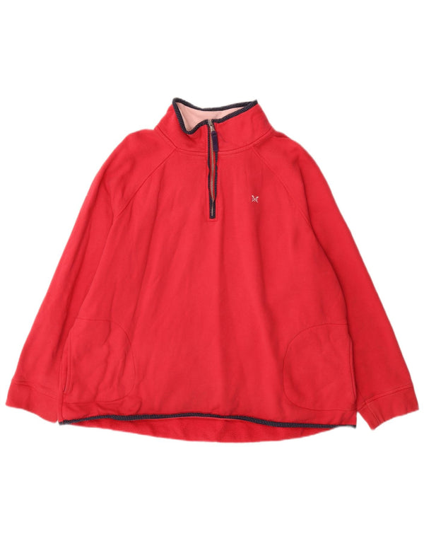 Crew Clothing Womens Zip Neck Sweatshirt Jumper UK 18 XL Red