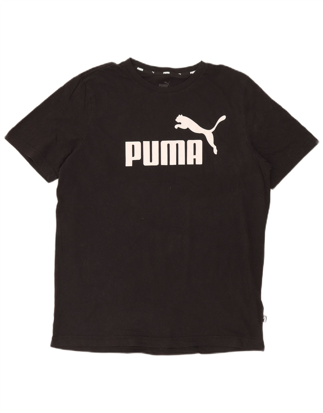 Мужская футболка с рисунком Puma, средний черный хлопок
