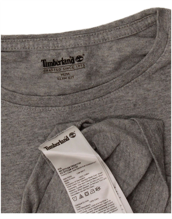 Мужская футболка Timberland Slim Fit, топ среднего серого цвета, хлопок