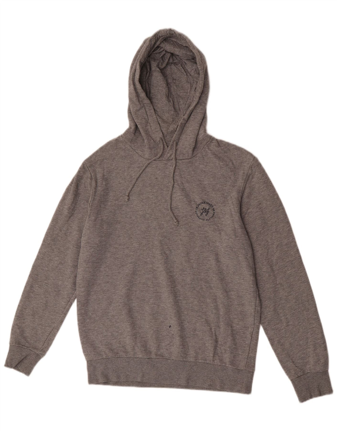 Мужской джемпер с капюшоном Jack & Jones, средний серый хлопок с крапинками