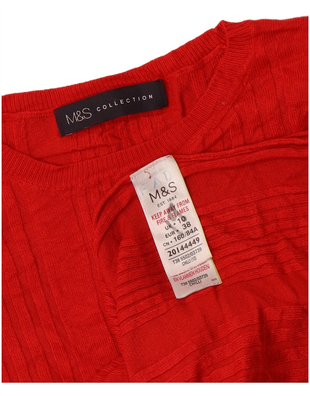 Женский укороченный джемпер с круглым вырезом Marks & Spencer, Великобритания, 10, маленький красный