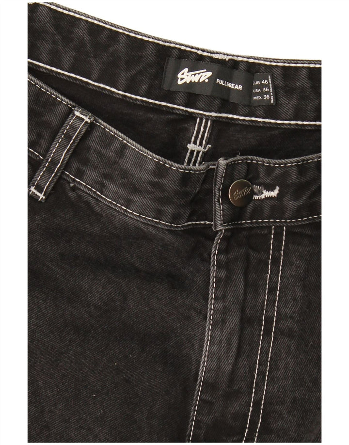 Мужские джинсовые шорты карго Pull & Bear EU 46 XL W36 Черные