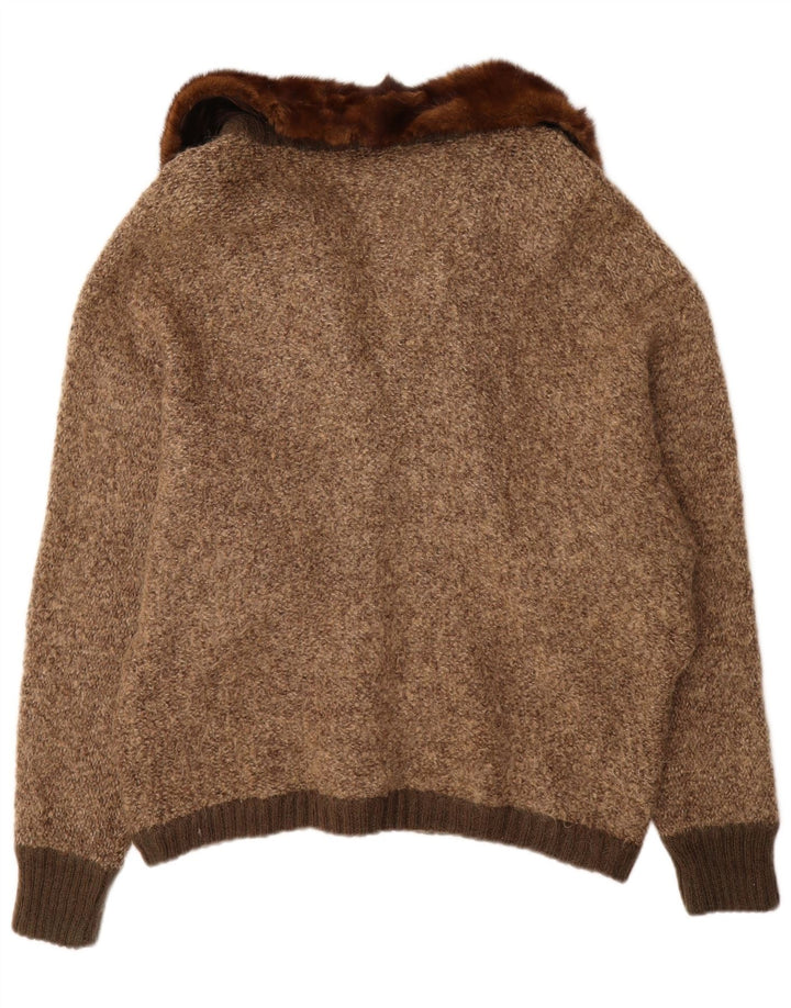 ВИНТАЖНЫЙ женский кардиган-свитер UK 18 XL Коричневый