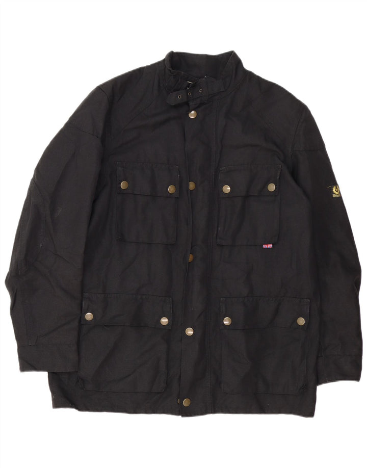 Мужская куртка BELSTAFF UK 38, средний черный хлопок