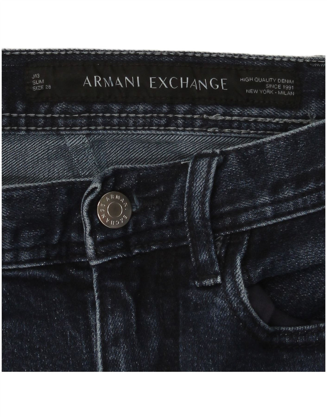 Мужские зауженные джинсы Armani Exchange W28 L31 темно-синие
