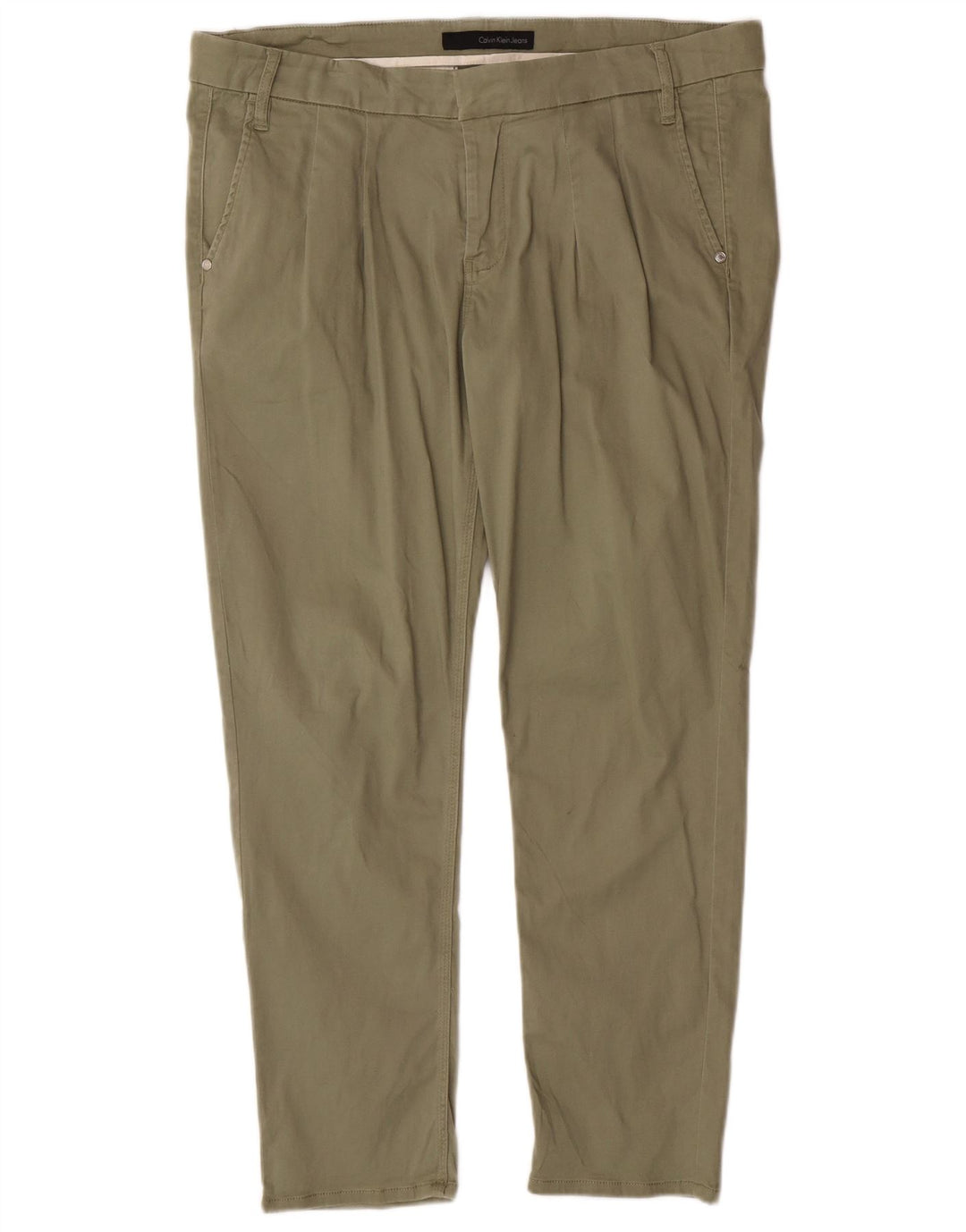 Calvin Klein Jeans Мужские узкие брюки-чиносы W32 L27 Хаки Хлопок Классические