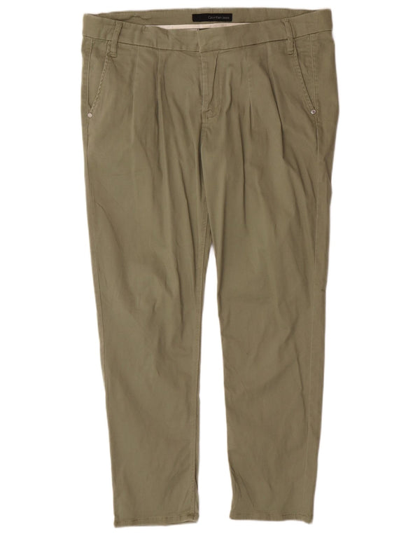 Calvin Klein Jeans Мужские узкие брюки-чиносы W32 L27 Хаки Хлопок Классические