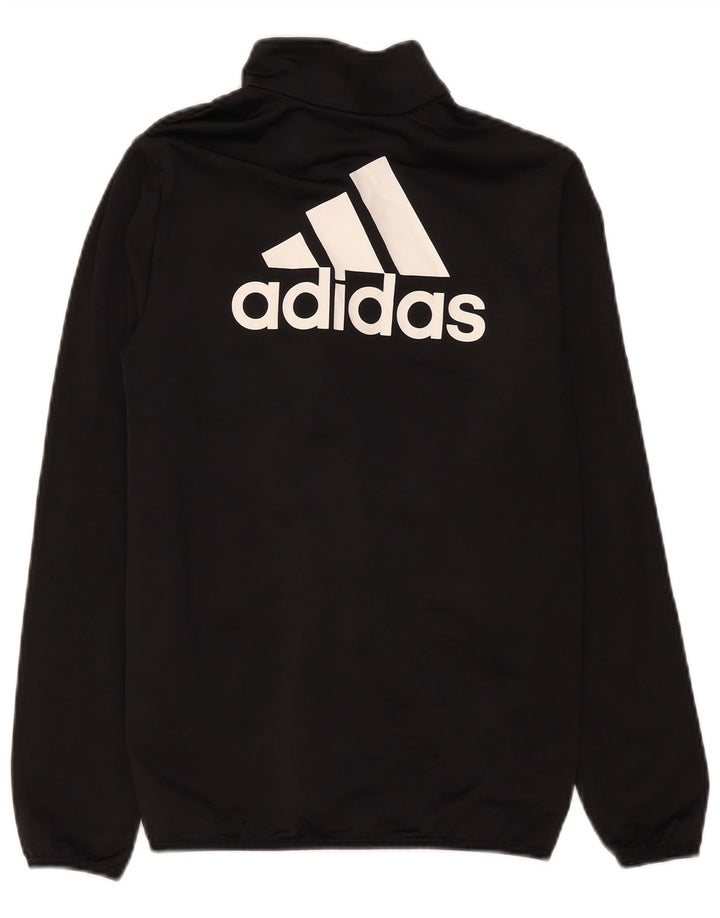 Спортивный костюм Adidas для мальчиков с графическим рисунком, верхняя куртка 13-14 лет, черный полиэстер