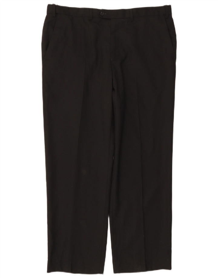 Женские прямые костюмные брюки Marks & Spencer W36 L29, черные, шерстяные