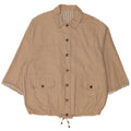 VINTAGE Womens 3/4 Sleeve Bomber Jacket UK 20 2XL Beige