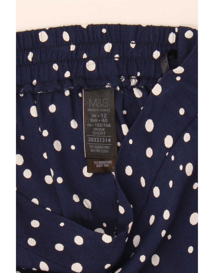Женские шорты-бермуды Marks & Spencer UK 12 Medium W32 Темно-синие в пятнистый цвет