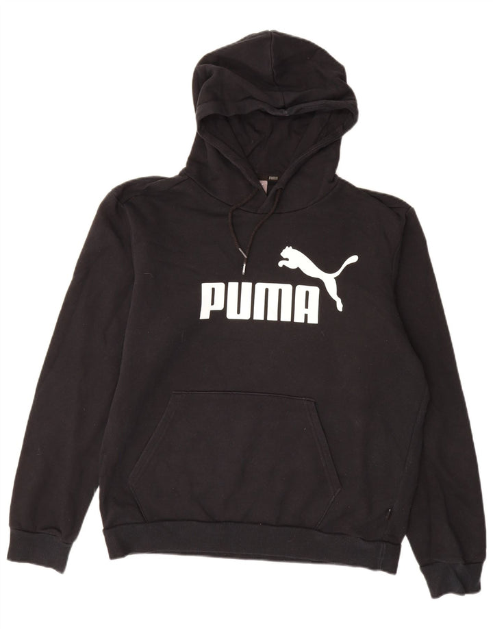 Мужской джемпер с капюшоном PUMA, черный, хлопковый, среднего размера