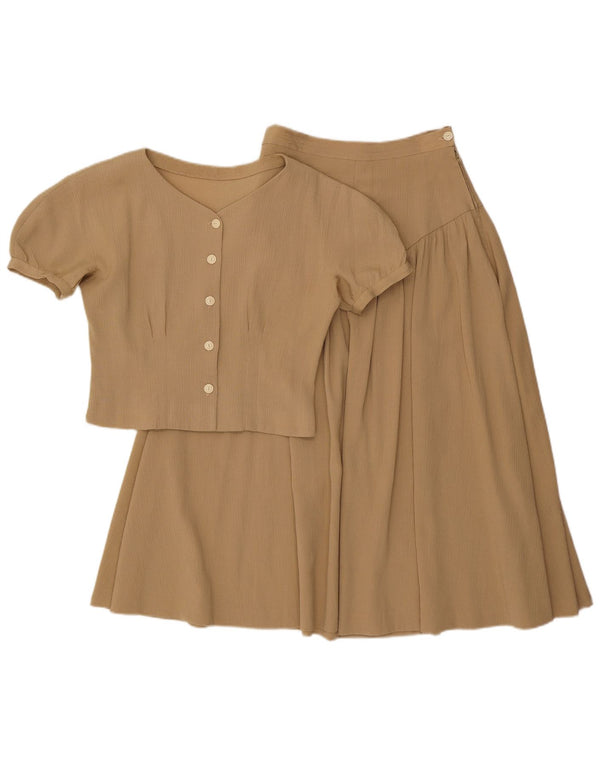 Винтажный женский комплект из 2 юбок UK 6 XS W24 Бежевый