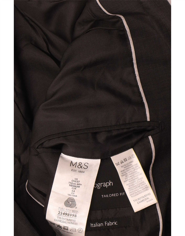 Мужской пиджак Marks & Spencer Autograph на 2 пуговицах, Великобритания, 44 XL, черная шерсть