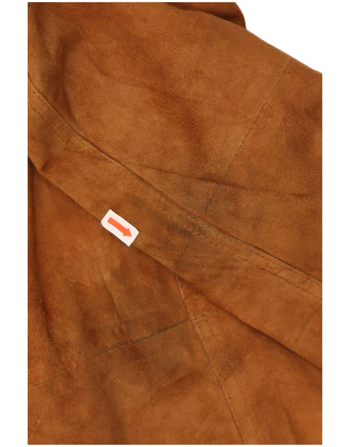 Винтажная мужская замшевая куртка-бомбер IT 56 3XL Коричневая замша