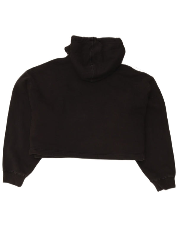 Женский укороченный джемпер с капюшоном Adidas Oversized UK 14, большой черный хлопок