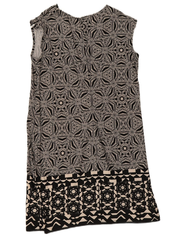 Wallis Womens Sleeveless Shift Dress UK 12 Medium Black Geometric Polyester
