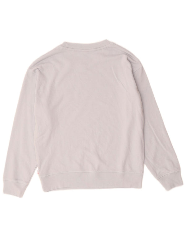 Женский свитер оверсайз с рисунком LEVI'S UK 6 XS, синий хлопок