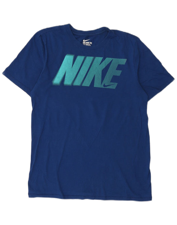 Мужская футболка с графическим вырезом Nike Athletic Cut, средний темно-синий