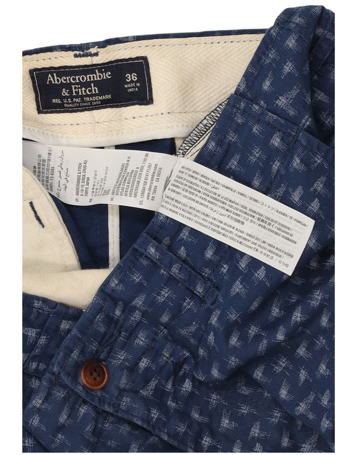 Мужские шорты чинос Abercrombie & Fitch с абстрактным узором W36, большие, темно-синие