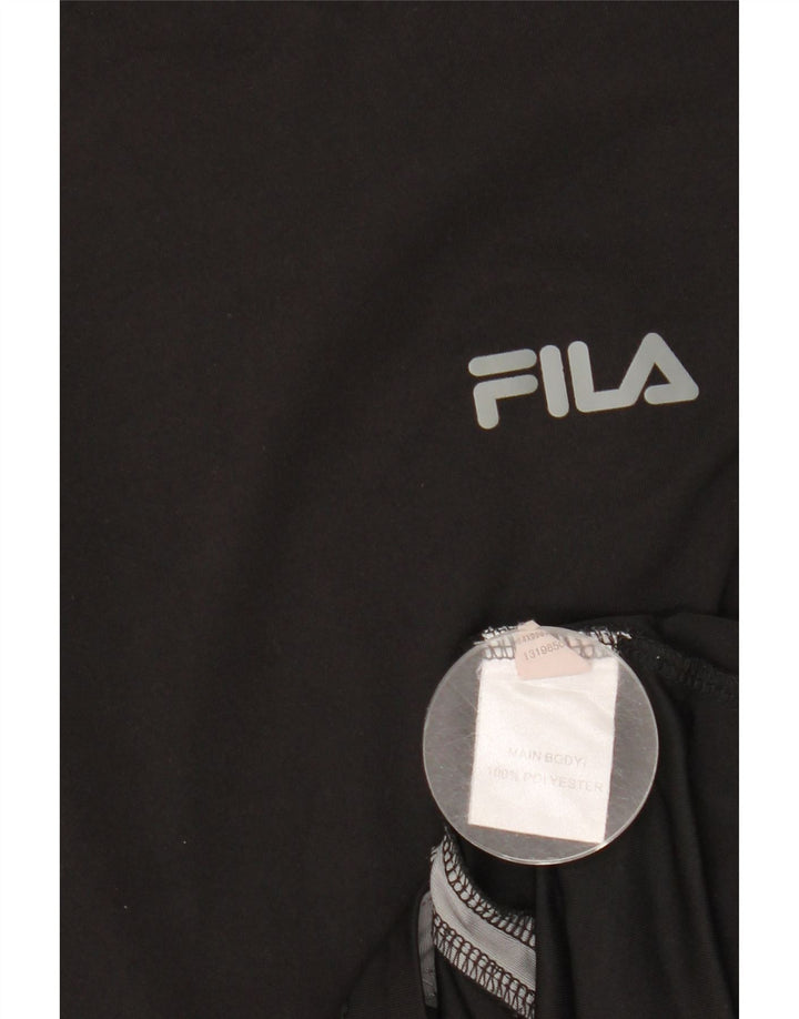 Мужская футболка FILA, верх, средний черный, полиэстер с цветными блоками