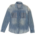 Guess Женская джинсовая рубашка оверсайз UK 6 XS Синяя хлопковая