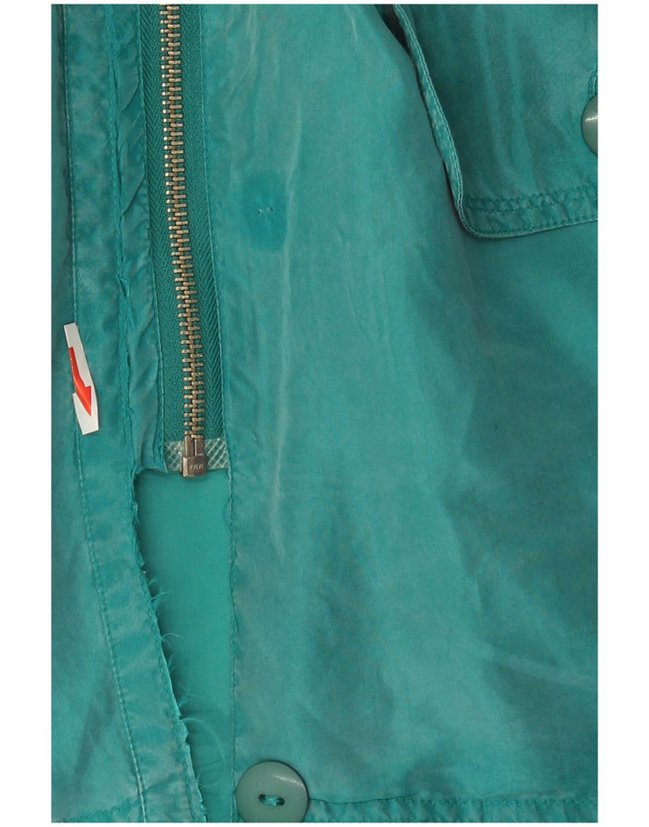 Винтажное женское пальто IT 44, средний бирюзовый шелк