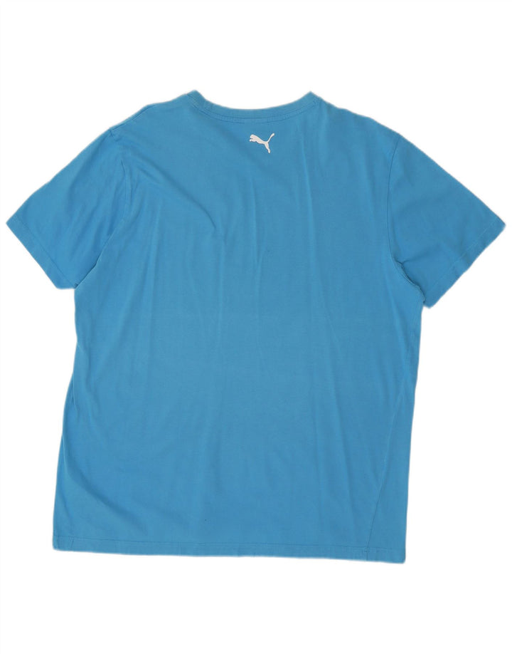 Мужская футболка с рисунком Puma Top XL, синяя, хлопок