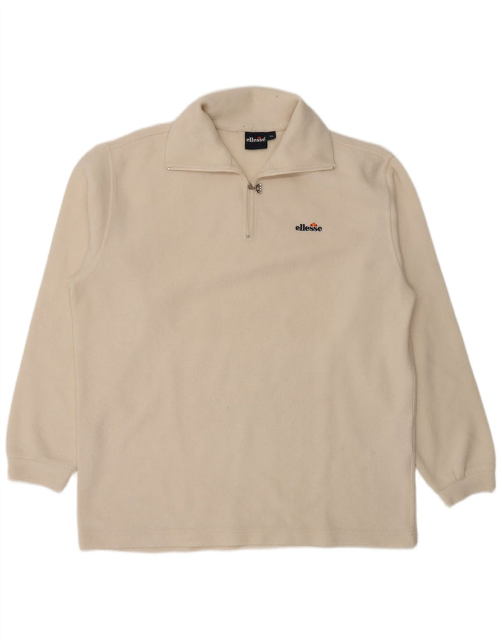 Мужской флисовый джемпер Ellesse с воротником на молнии 2XL, белый полиэстер