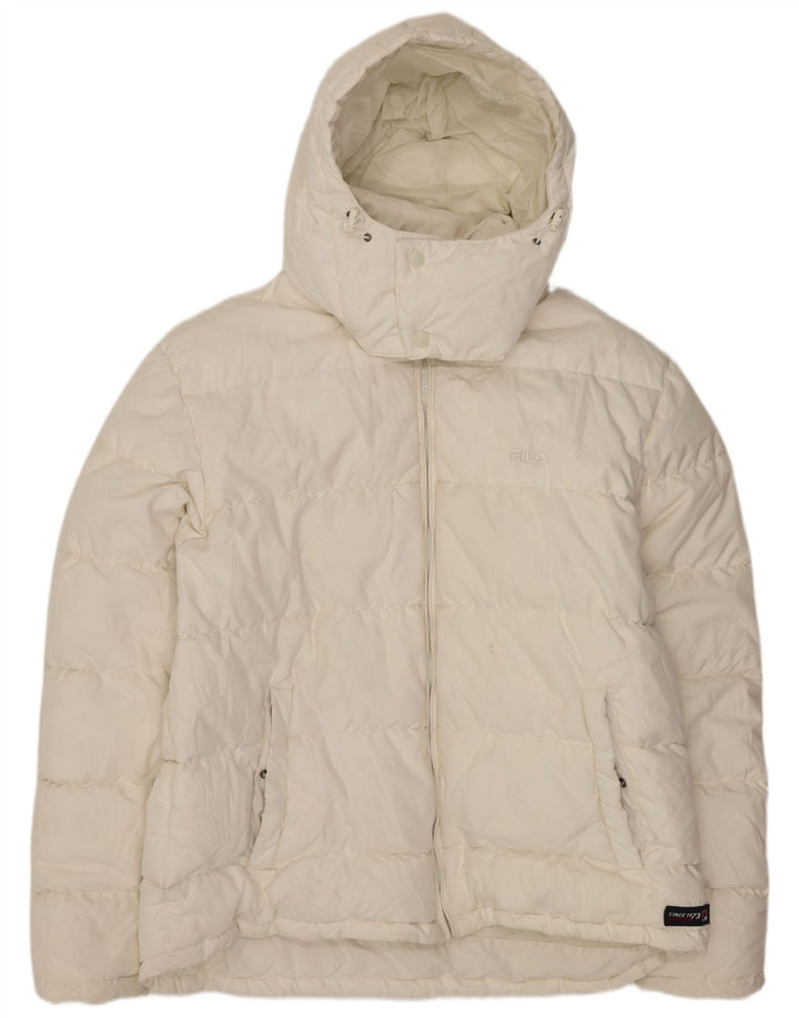 Мужская утепленная куртка FILA с капюшоном UK 42 XL, белый полиэстер