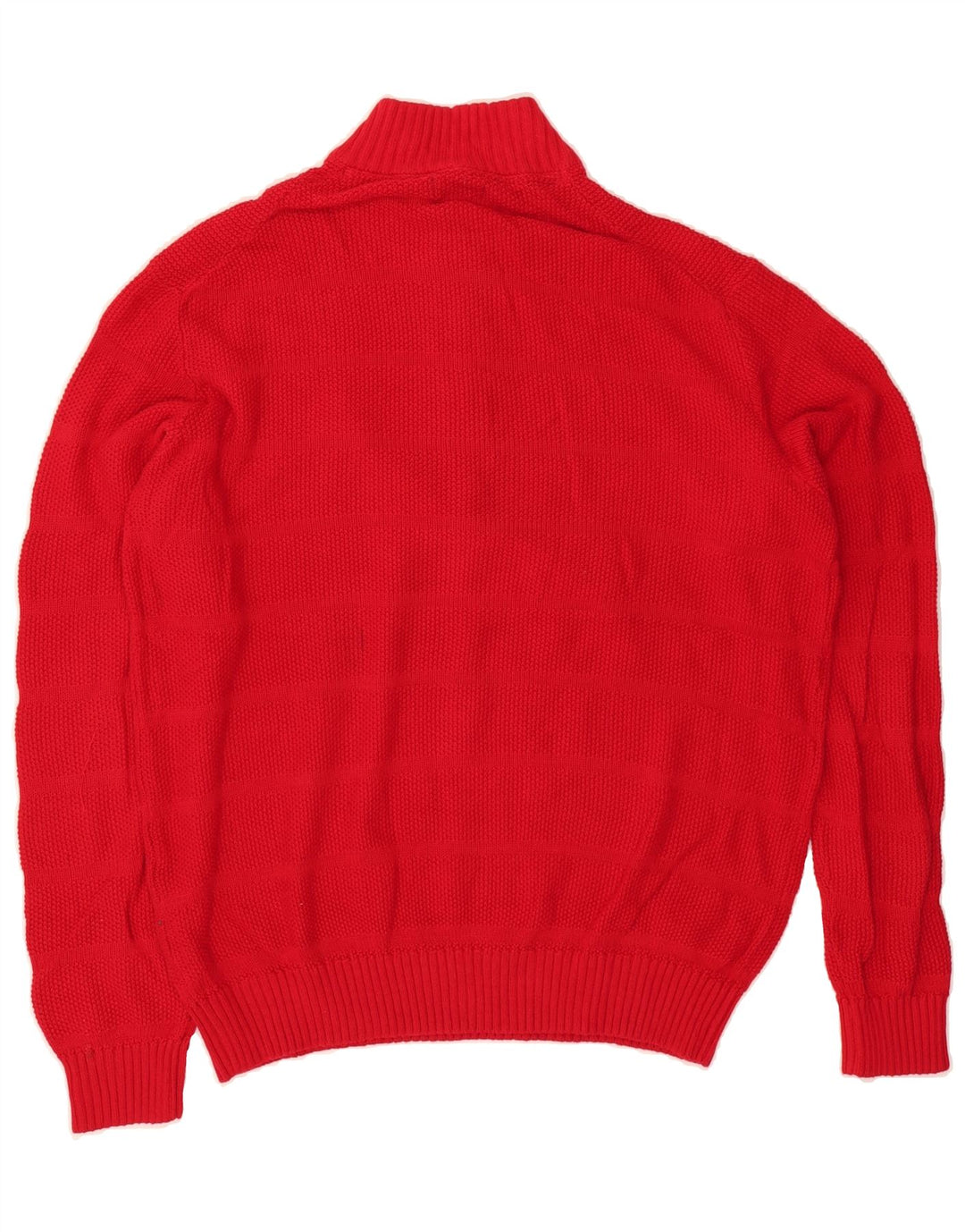 IZOD Mens Zip Neck Jumper Sweater Large Red Cotton Vintage Izod and Second-Hand Izod from Messina Hembry 